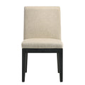 Beige And Black Padded Side Chair Set Of 2 Solid Beige Black Dining Room Modern Side Chair Solid Back Set Of 2 Wood Fabric