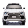 Licensed Lexus Lx600 24V Two Seater Kids Ride On Car W Parents Control,Seat Width 20 Inches,2Wd,Four Wheel Suspension,Bluetooth,Mp3,Music,Adjustable Volume,Power Display,Speeds 1.86 3.11Mph For Kids. White Polypropylene