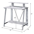 Nypho Antique White& Black Finish Writing Desk White Synthetic Wood