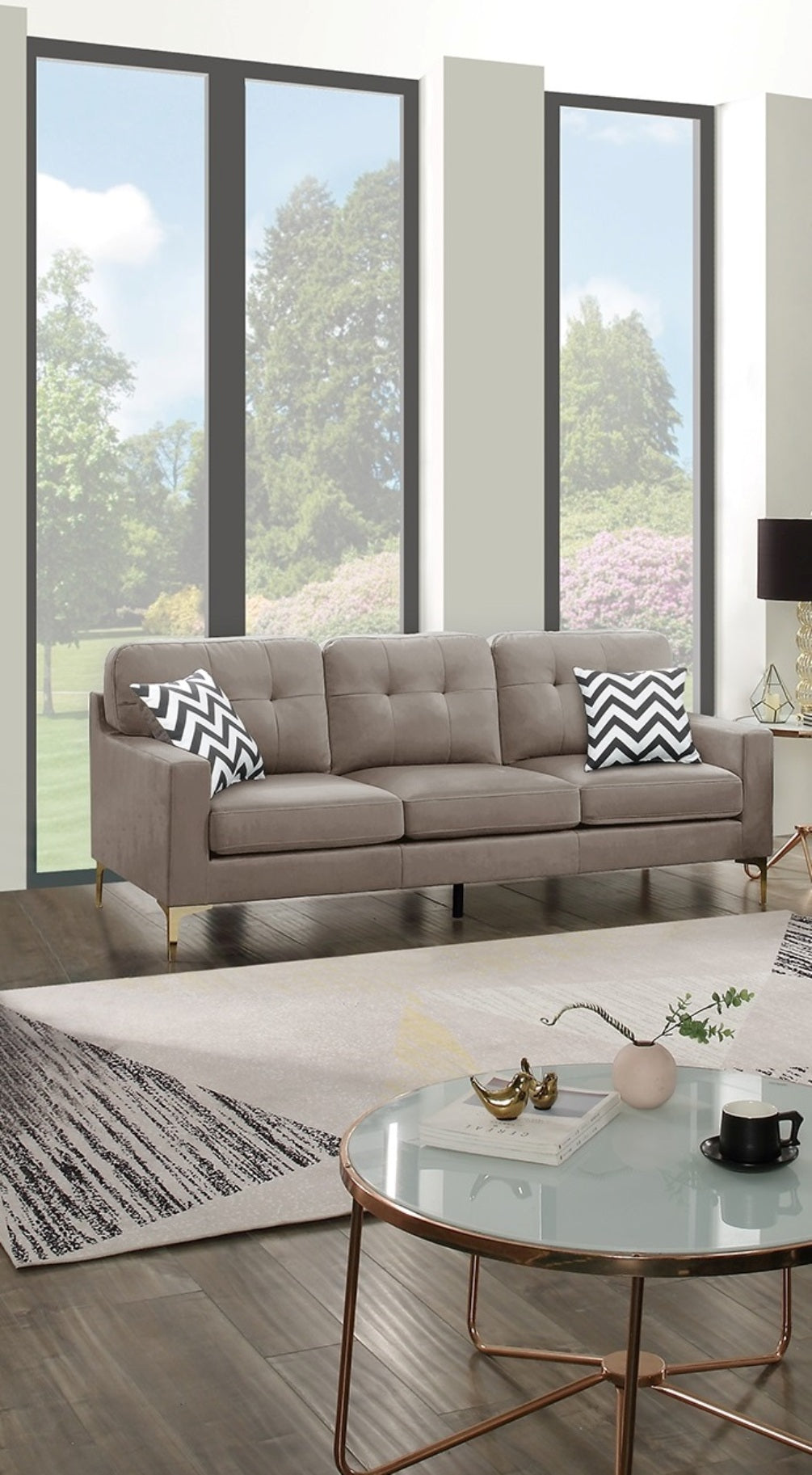 Eye Catching Attractive 2Pc Sofa Set Light Brown Velvet Fabric Sofa Loveseat W Pillows Couch Firm Tufted Cushions Living Room Light Brown Primary Living Space Firm Tufted Back Contemporary,Modern Pine Square Arms Pine,Plywood,Velvet 5 Seat
