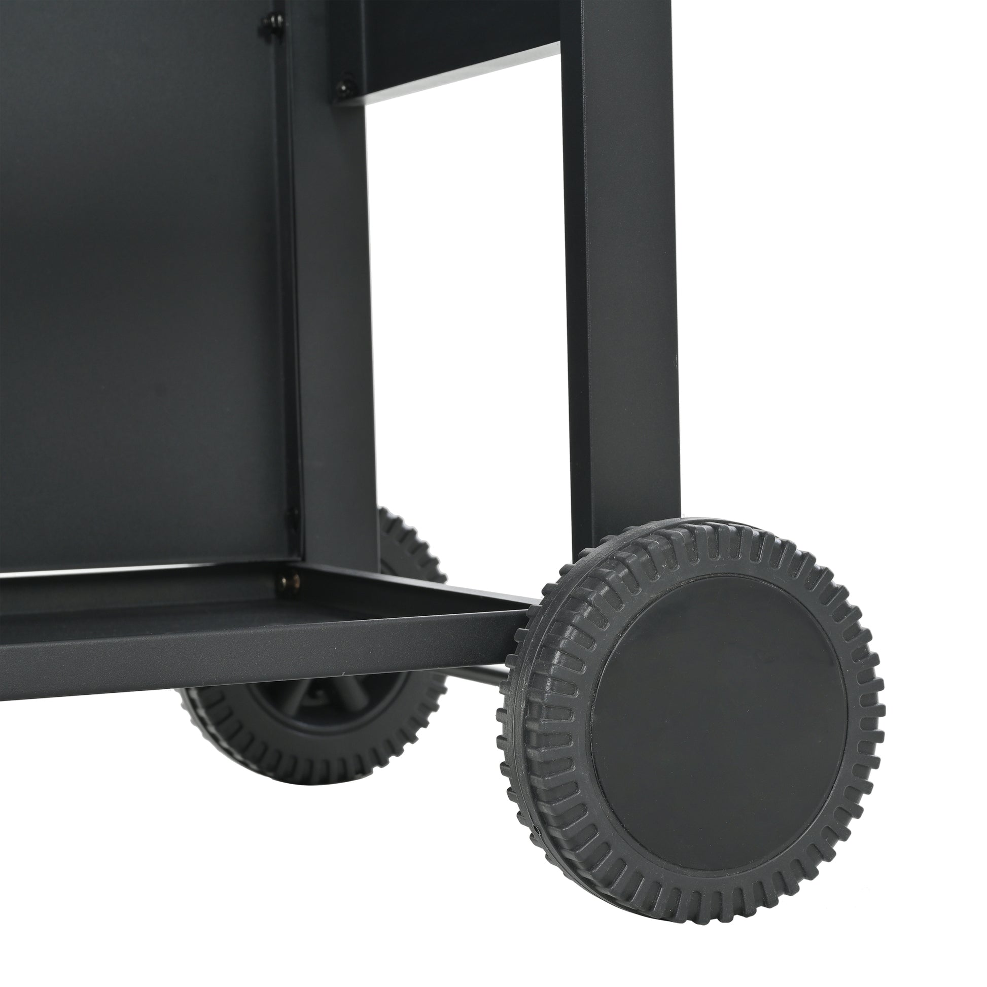 Propane Gas Grill 4 Burner Barbecue Grill, Stainless Steel 34,000 Btu Patio Garden Barbecue Grill With Two Shelves, Lid, Wheels And Bottle Opener Black Iron