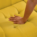 Loveseat Sofa, Mid Century Modern Decor Beautiful Seat Couches For Living Room, Button Tufted Upholstered Small Couch For Bedroom, Solid And Easy To Install Beautiful Seats Furniture, Yellow Yellow Foam 2 Seat