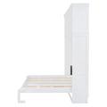 Queen Size Murphy Bed Wall Bed With Top Shelves & Usb,White Queen White Plywood