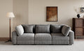 105'' 3 Seater Sofa With Removable Back Cushions And 5 Pillowsfor Living Room, Apartment, Spacious Space Gray Polyester 3 Seat