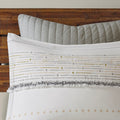 Cotton Printed Comforter Set With Trims Off White Gray King Cal King King Off White Gray Cotton