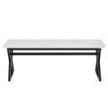 A Modern Minimalist Style White Marble Patterned Coffee Table With Black Metal Legs. Computer Desk. Game Table. Tea Table. Ct Xx White Black Sintered Stone