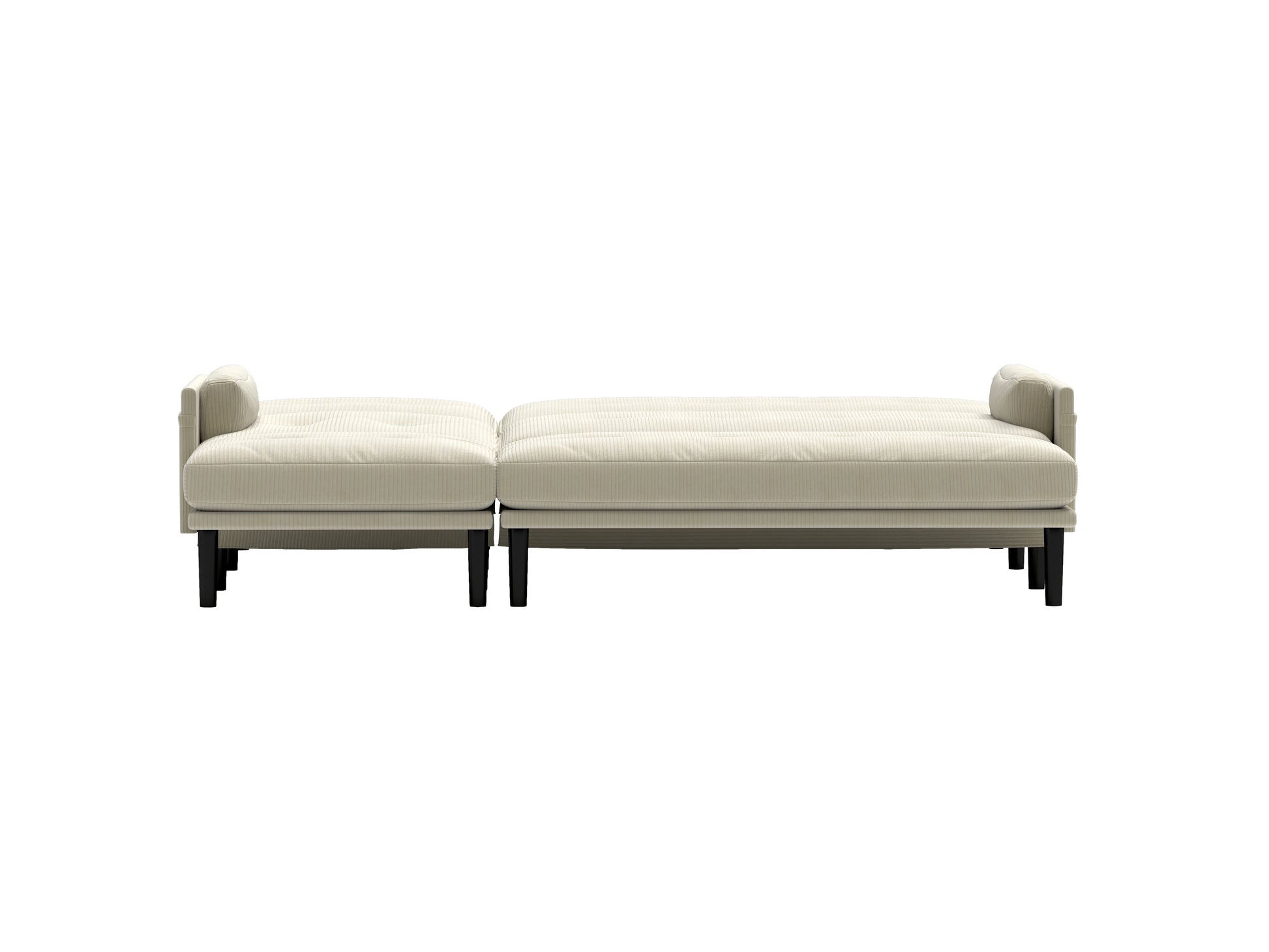 Ivory Corduroy Sectional Sofa: Convertible 3 Seater Sofa, L Shaped Sofa, And Bed Ivory Velvet Metal Primary Living Space Medium Soft Loose Back Pillow Top Arms Foam Fabric Metal 3 Seat