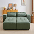 Convertible 3 In 1 Sleeper Sofa And Sectional Sofa With 4 Storage Space For Living Room,Corduroy Couch With 4 Pillows,Corduroy Army Green Corduroy 3 Seat