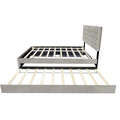 Gray Queen Size Trundle Pull Out Drawers Storage Upholstered Bed Modern Design No Box Spring Required Box Spring Not Required Queen Gray Wood Espresso Bedroom American Design,Casual,Contemporary,Modern Rubberwood Trundle Bed Included Fiber Foam And