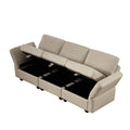 Oversized Modular Sectional Convertible Fabric Sofa Set,Extra Large Sectional Storage Seat Couch For Living Room, 3 Seat Modern Modular Sofa Beige Beige Polyester 3 Seat