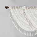 Diamond Sheer Embroidered Waterfall Valance White 38X46