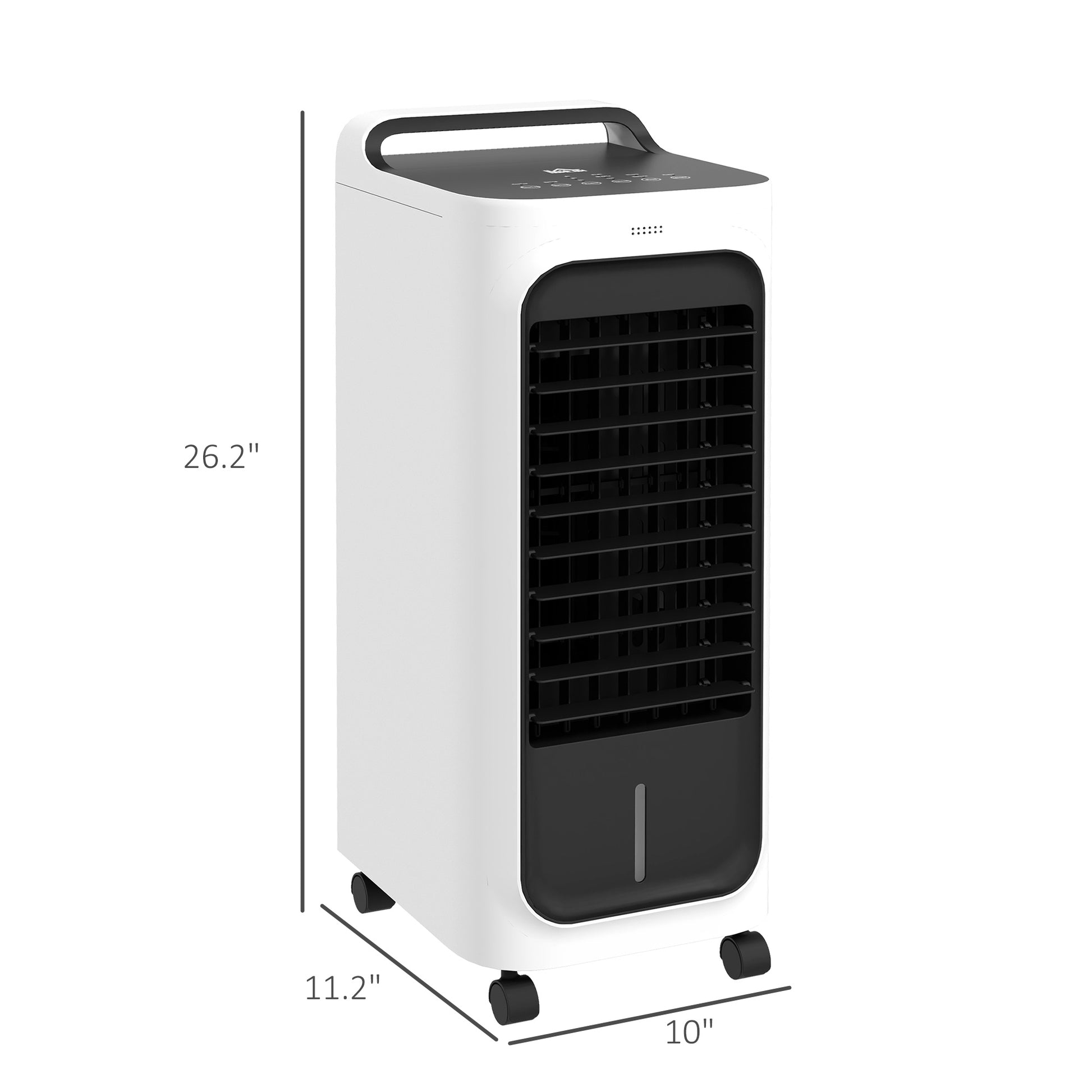 Homcom 26" Evaporative Air Cooler With Ice Packs, 3 In 1 Ice Cooling Fan, Portable Swamp Cooler With Water Tank, Timer, 90 Oscillating, Remote, For Home Office Bedroom White Abs