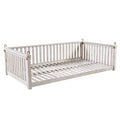 Patio Minimalist Twin Size Garden Swing Bed Wood Porch Swing With Ropes For Backyard, Safe Sloped Design, White White Weather Resistant Frame Garden & Outdoor Minimalist 2 Person Seating Group