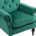 Coolmore Wood Frame Armchair, Modern Accent Chair Lounge Chair With Sturdy Wood Legs For Living Room Bedroom Green Green Primary Living Space Foam Velvet