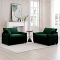 Green Corduroy,Luxurious And Sophisticated Deep Seated Sofa Set With Two Single Deep Seat Sofa Suitable For Living Room And Office Green Corduroy 2 Seat