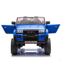 24V Two Seater Kids Ride On Car W Parents Remote Control, Licensed Toyota Lc250,220W Motors,With Shovel,Three Point Seat Belt,Slow Start,Speed Adjustment,Bluetooth,Music For Kids Aged 3 . Blue 100 149 Lbs Polypropylene