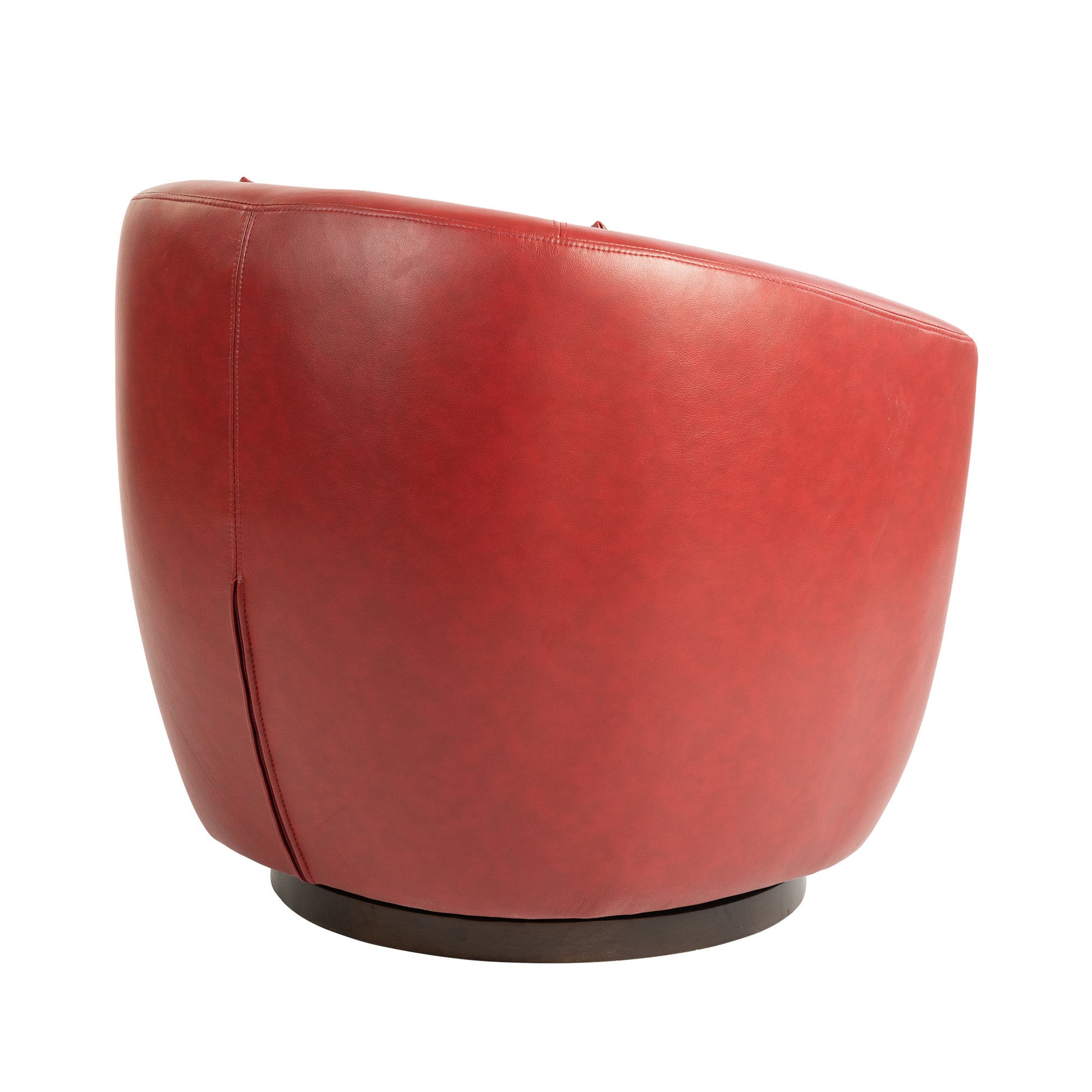 Upholstered Swivel Barrel Armchair With Storage Modern Living Room Side Chair For Bedroom Office Reading Spaces Pu Red Red Foam Upholstered