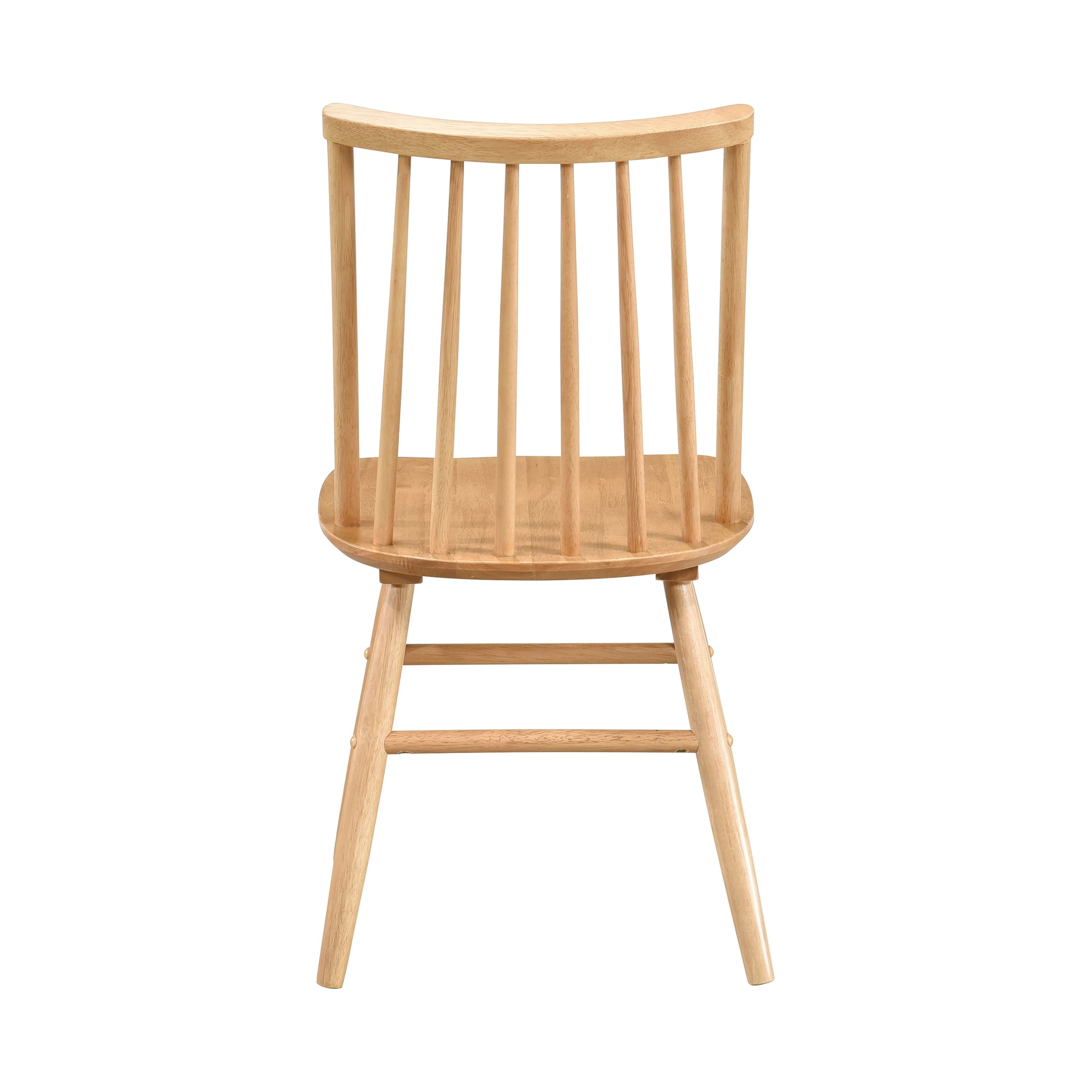 Chic Curved Backrest Side Chairs Set Of 2 Natural Oak Finish Windsor Dining Chairs Wooden Furniture Oak Dining Room Side Chair Wood