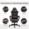 Vinsetto Racing Gaming Chair Diamond Pu Leather Office Gamer Chair High Back Swivel Recliner With Footrest, Lumbar Support, Adjustable Height, Brown Brown Pu