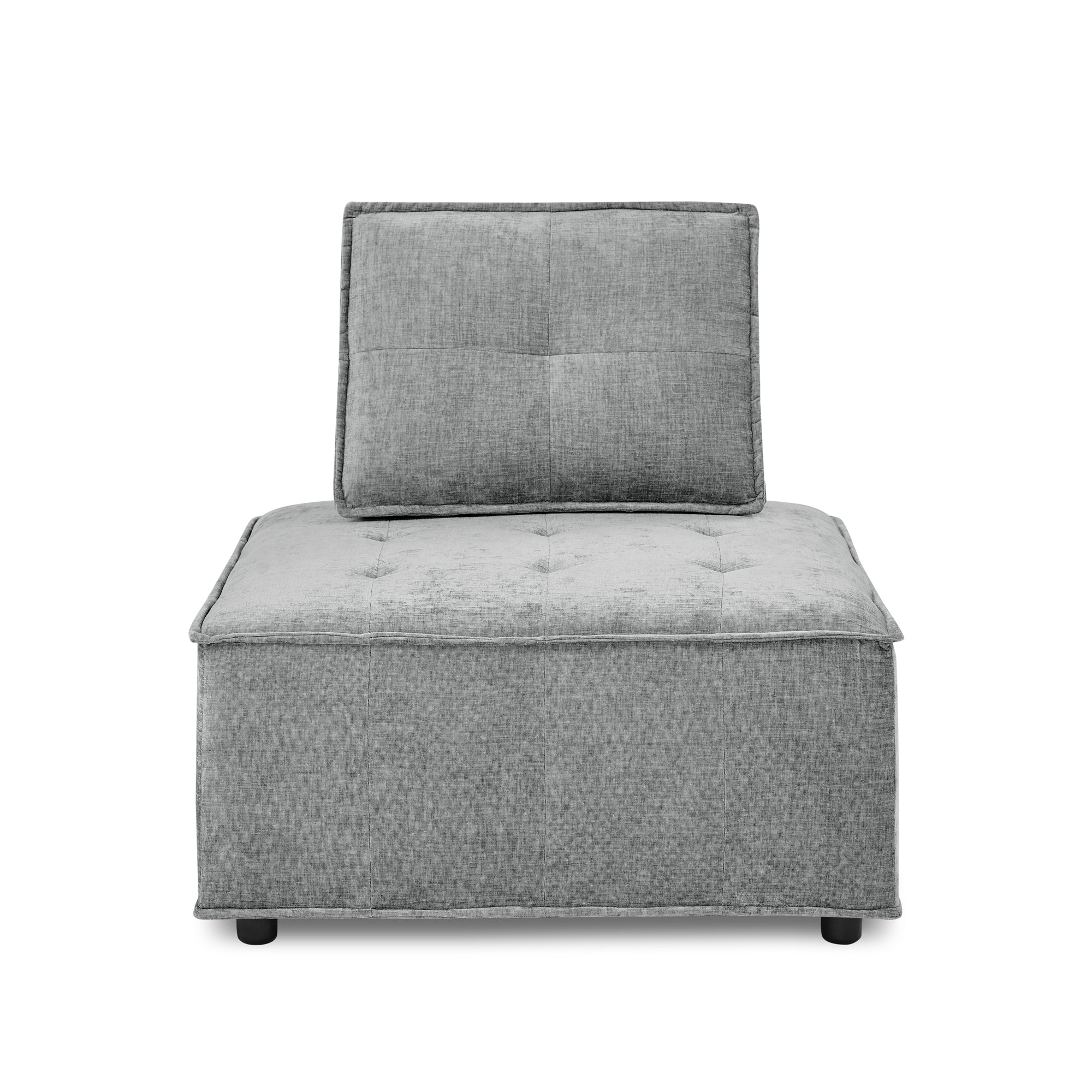 Upholstered Seating Armless Accent Chair, Leisure Sofa Lounge Chair For Living Room Corner Bedroom Office,Chenille Grey Foam
