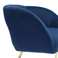 Coolmore Modern Chair With Velvet Fabric, Mid Century Chair With Wide Upholstered, Armchair For Living Room, Lounge, Bedroom Navy Navy Primary Living Space Foam Velvet