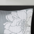 6 Piece Printed Cotton Quilt Set With Throw Pillows Grey Peach King Cal King King Grey Peach Polyester