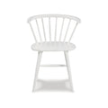 22 Inch Set Of 2 Dining Chairs, Spindle Backrest, Matte White Wood Design White Solid Wood
