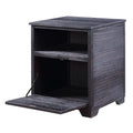 Antique Black End Table With Drop Down Door Antique Black Wood