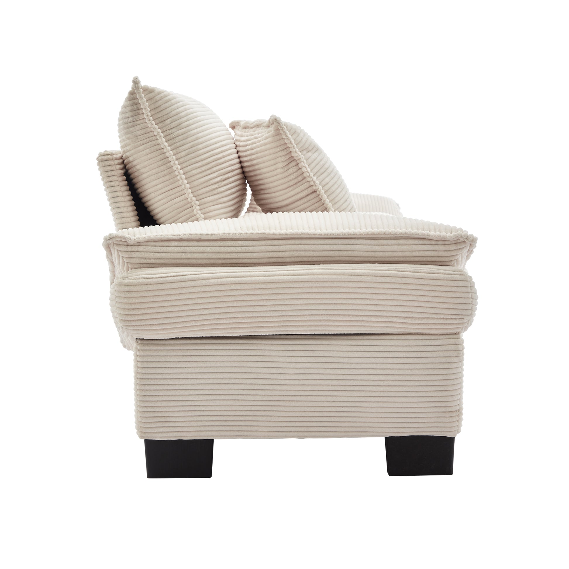 Corduroy Sofa Sleeper Couch Loveseat Sofa With Pillows Comfy Upholstered Deep Seat Sofa For Bedroom,Living Room,Apartment,Office,Dorm Beige Corduroy Beige Foam Upholstered 2 Seat