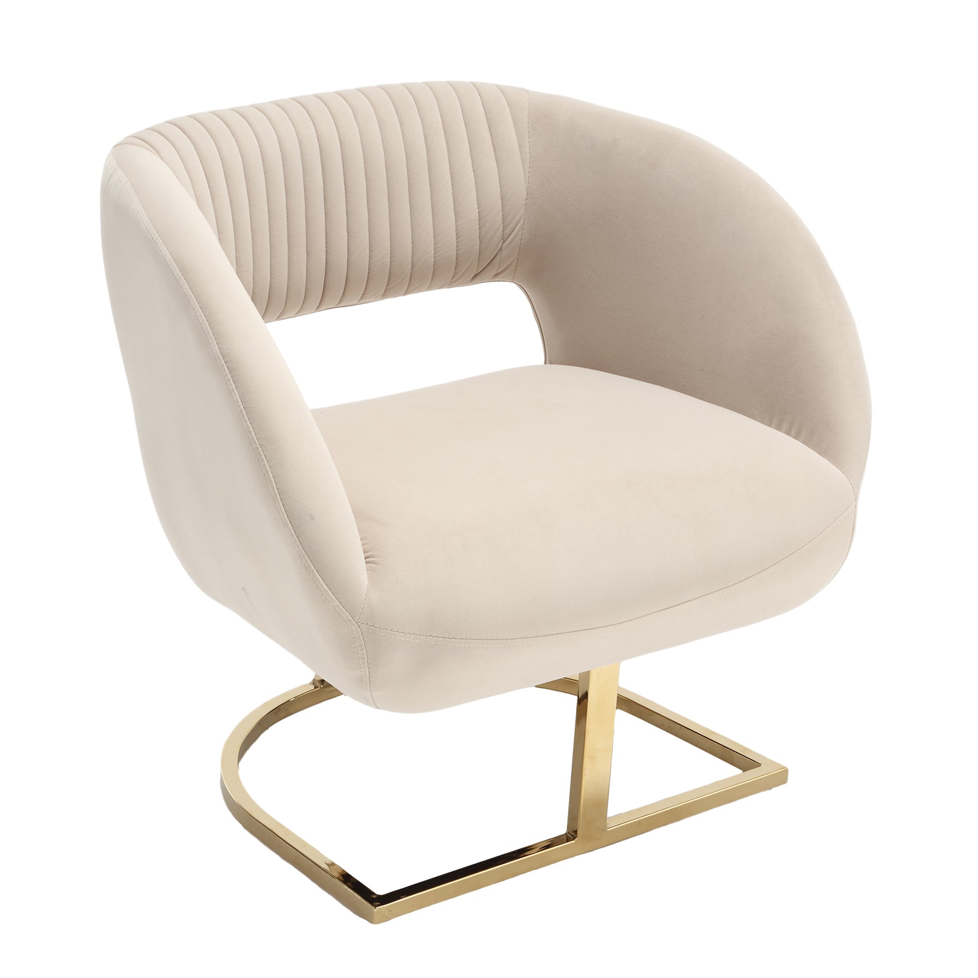 Coolmore Modern Chair With Velvet Fabric, Mid Century Chair With Wide Upholstered, Armchair For Living Room, Lounge, Bedroom Beige Beige Primary Living Space Foam Velvet