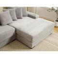 Arrived Oversized Two Piece Couches, L Shaped Sofa, Corduroy, Right Chaise Daybed,With Armrests,Eight Throw Pillows,Corner Sofa,Easy To Assemble, Gray Gray Polyester Wood Primary Living Space Medium Soft Pillow Back Modern Square Arms Wood 3 Seat