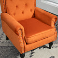 Coolmore Wood Frame Armchair, Modern Accent Chair Lounge Chair With Sturdy Wood Legs For Living Room Bedroom Orange Orange Foam Velvet