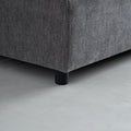 Modern Armless L Shaped Sectional Sofa Couch With Ottoman Modular Design, Durable Construction, Easy Care Upholstery For Living Room, Apartment, Office, Small Space Gray Wood Medium Soft Chenille 4 Seat