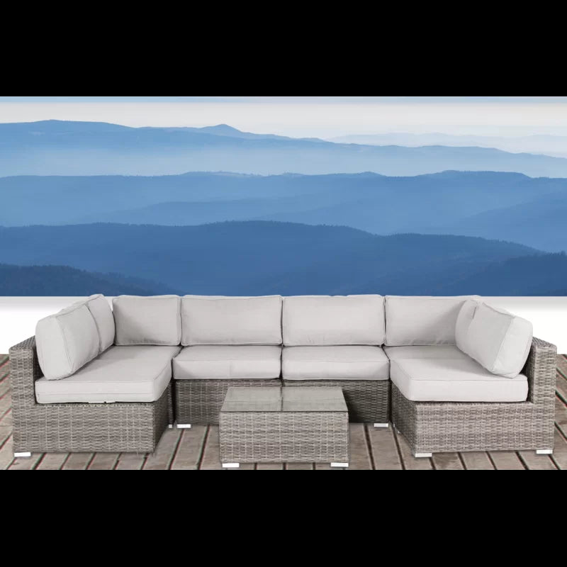 Fully Assembled Wicker Patio Sofa Set For 4 With Cushions Convenient Outdoor Seating Group Brown,Gray Wicker