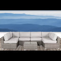 Fully Assembled Wicker Patio Sofa Set For 4 With Cushions Convenient Outdoor Seating Group Brown,Gray Wicker