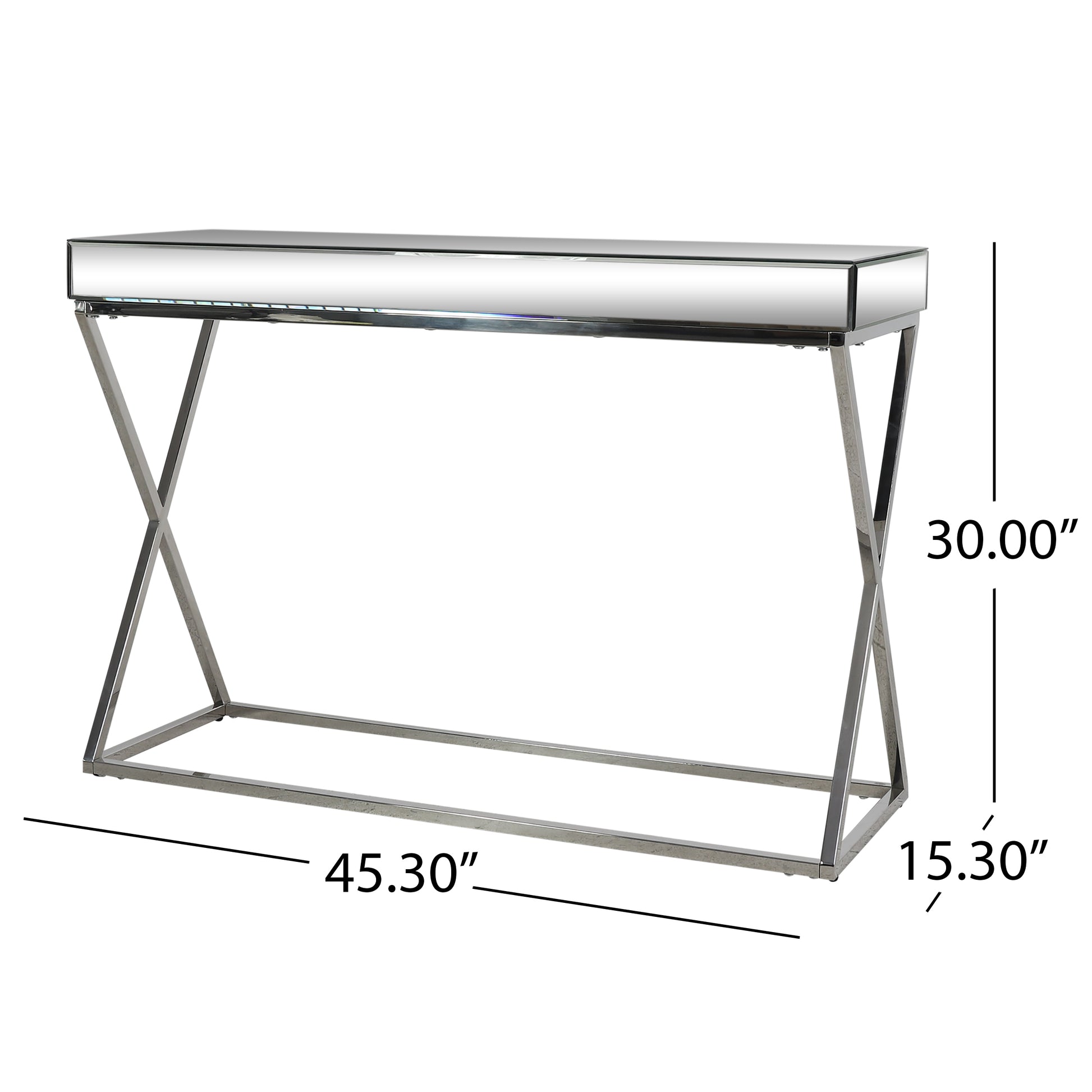 Console Table Antique Silver Steel