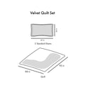 Velvet Quilt Set Full Grey Polyester