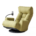 Adjustable Head And Waist, Game Chair, Lounge Chair In The Living Room, 360 Degree Rotatable Sofa Chair,Rotatable Seat Leisure Chair Deck Chair Green Metal Soft Cotton Metal