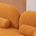 Luxury Modern Couch For Living Room, Chenille Upholstered Comfy Couch For Apartment Home Office, 3 Seater Orange Brown Chenille Wood Primary Living Space Minimalist Eucalyptus Foam Fabric 3 Seat