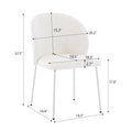Heng Ming Iron Footed Dining Chair With Adjustable Foot Pads. Suitable For Dining Room, Living Room, Study Room,Set Of 2 White Wood