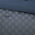 6 Piece Duvet Cover Set King Navy Polyester