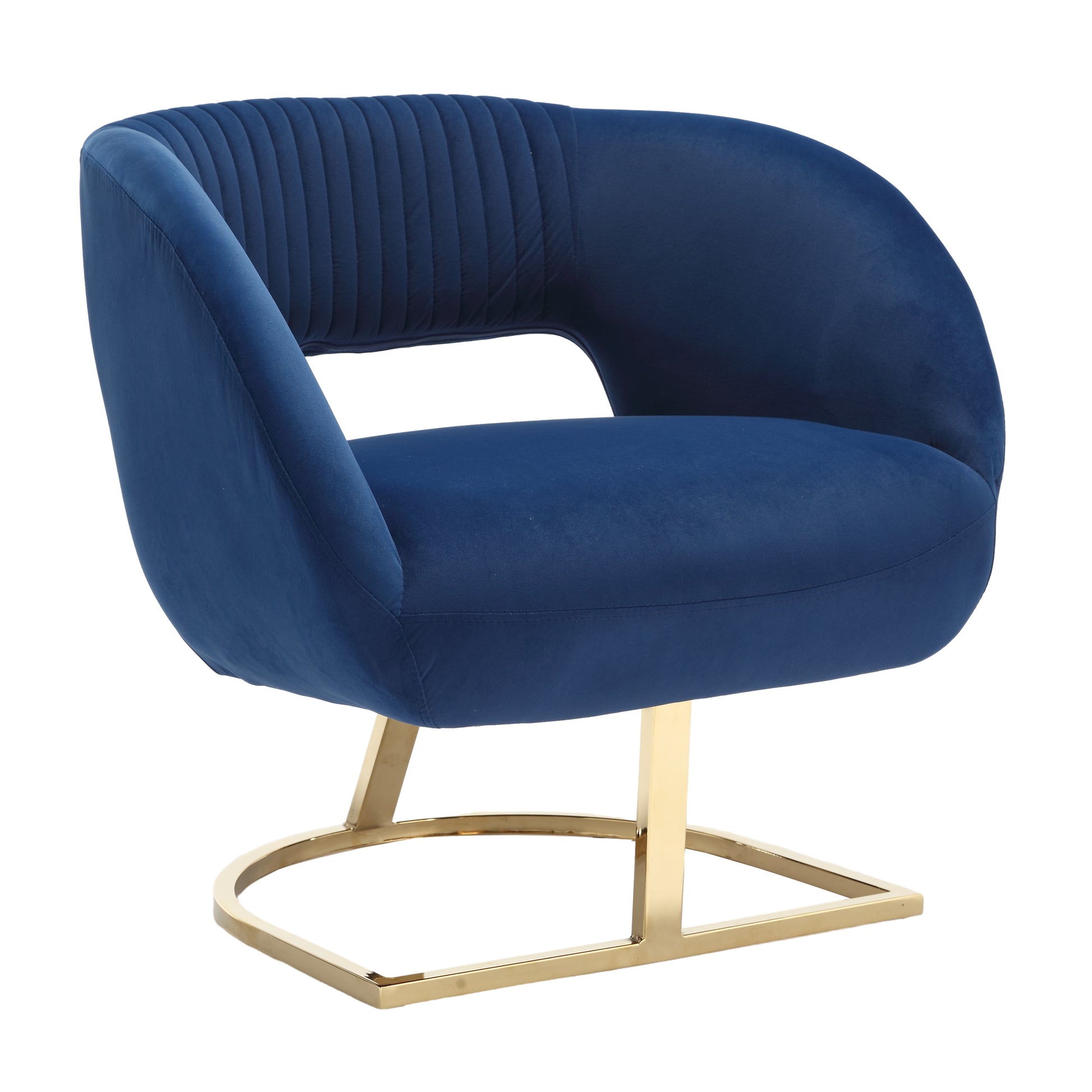 Coolmore Modern Chair With Velvet Fabric, Mid Century Chair With Wide Upholstered, Armchair For Living Room, Lounge, Bedroom Navy Navy Primary Living Space Foam Velvet