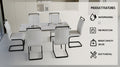 An Expandable Dining Table Set For 2 6 People, Equipped With A C Shaped Tubular Cushioned Armless Dining Chair And An Elegant And Spacious Dining Table Kitchen Table And Chair Set, With Metal Legs White Mdf