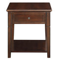 Walnut End Table With Bottom Shelf Walnut Primary Living Space Traditional Poplar Drawers Rectangular Wood