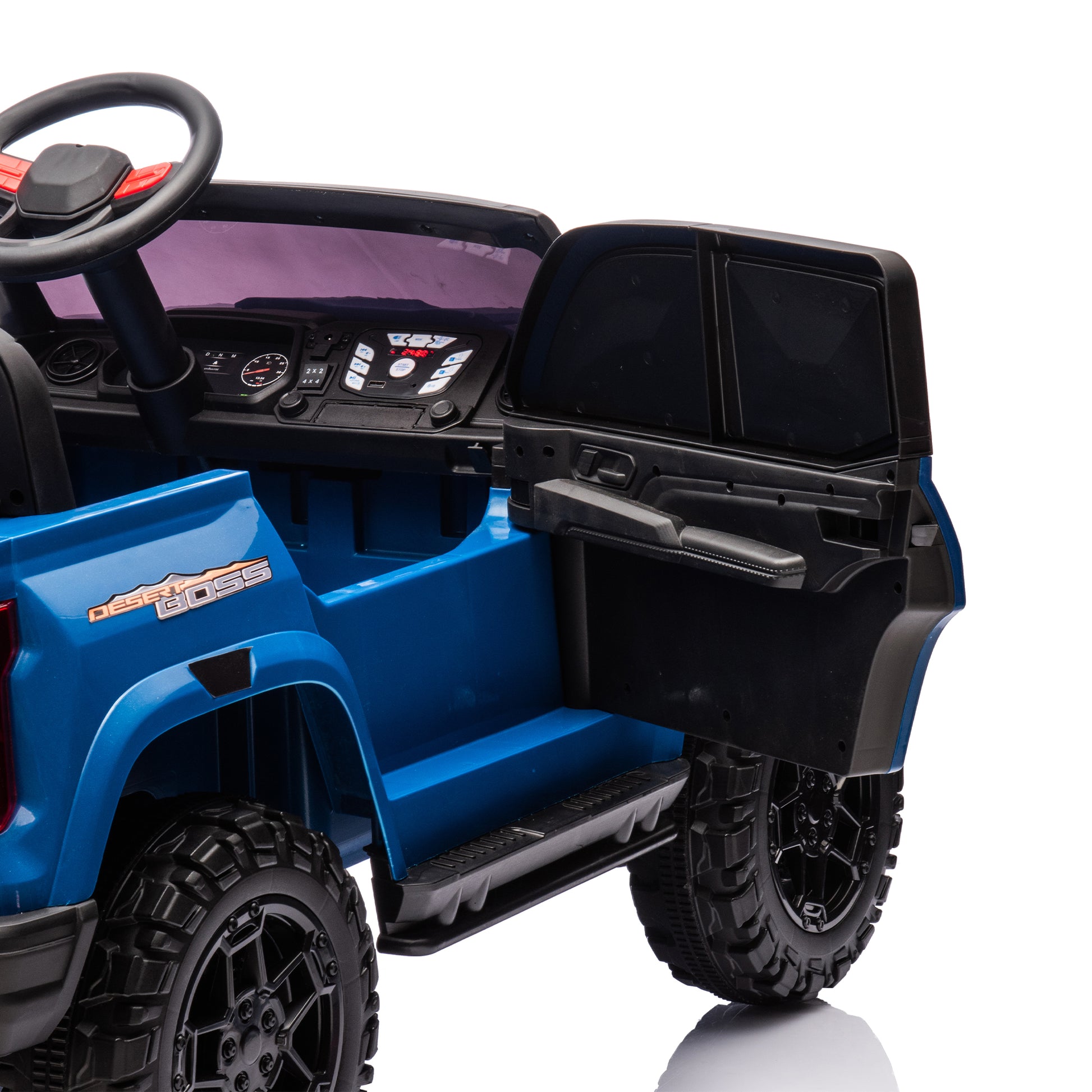 24V10A Two Seater Kids Ride On Electric Pickup, Kids Ride On Toy W Parents Remote Control,4Wd 800W Motors,Two Safety Belts,High Gate Safety Design,Usb,Bluetooth, Speed 2.49 3.73Mph For Kids Aged 3 .