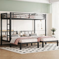 Twin Over Twin & Twin Bunk Beds For 3, Twin Xl Over Twin & Twin Bunk Bed Metal Triple Bunk Bed, Black Black Metal