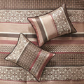 7 Piece Comforter Set Red Cal King California King Red Polyester