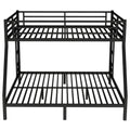 Metal Queen Over King Bunk Bed For Teens And Adults,Space Saving Noise Reduced No Box Spring Needed, Black Black Metal