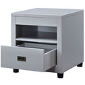 Dove Grey Storage End Table Grey Primary Living Space Poplar Drawers Rectangular Wood