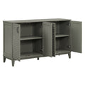 Sideboard With 4 Door Large Storage Buffet With Adjustable Shelves And Metal Handles For Kitchen, Living Room, Dining Room Antique Gray Antique Gray Solid Wood Mdf